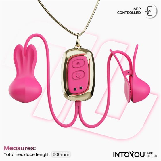 IntoYou Tickly okos, vibrációs bimbócsíptető (pink) (APP-os)