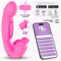   IntoYou – Bimby okosvibrátor mozgó szárrésszel, szájas csiklóizgatóval (pink, APP-os)