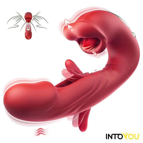 IntoYou Mouty vibrátor, mozgó szárrésszel és csiklóizgatóval (APP-os)