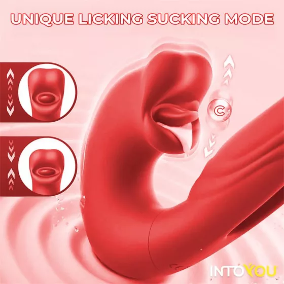 IntoYou Mouty vibrátor, mozgó szárrésszel és csiklóizgatóval (APP-os)