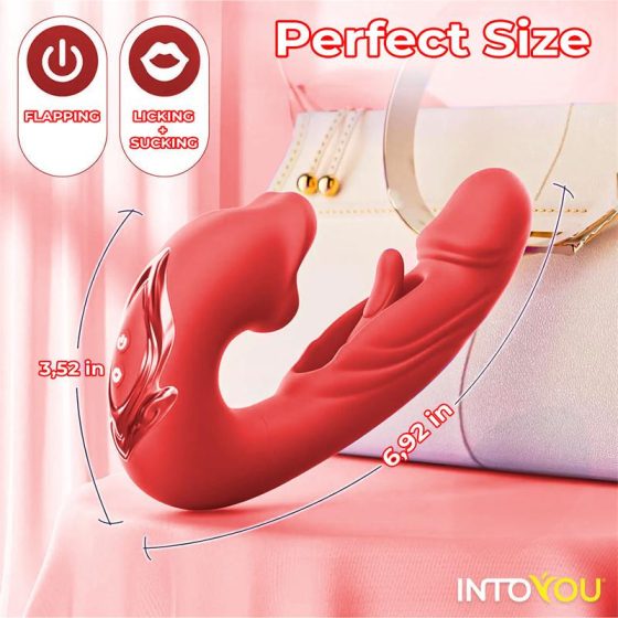 IntoYou Mouty vibrátor, mozgó szárrésszel és csiklóizgatóval (APP-os).