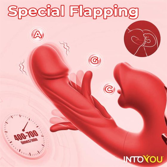 IntoYou Mouty vibrátor, mozgó szárrésszel és csiklóizgatóval (APP-os).