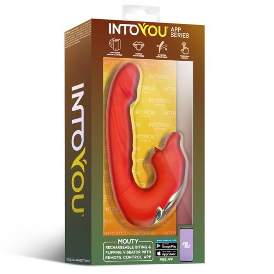 IntoYou Mouty vibrátor, mozgó szárrésszel és csiklóizgatóval (APP-os).