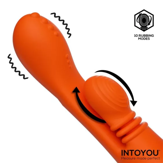 IntoYou - Ethan vibrátor, 360º-os G-pont masszírozóval, pulzációs csiklóággal (narancssárga)