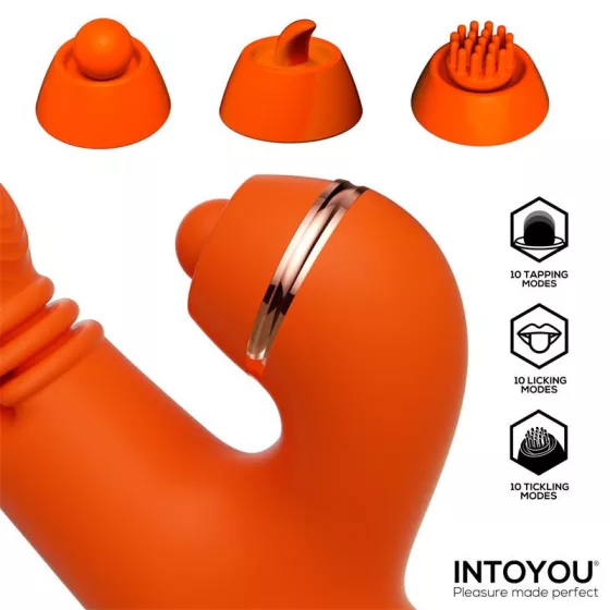 IntoYou - Ethan vibrátor, 360º-os G-pont masszírozóval, pulzációs csiklóággal (narancssárga)