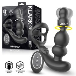   IntoYou Klark análvibrátor forgó fejrésszel, péniszhámmal, távirányítóval (fekete)