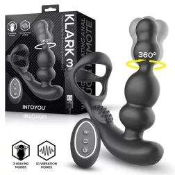  IntoYou – Klark análvibrátor forgó fejrésszel, péniszhámmal, távirányítóval (fekete).