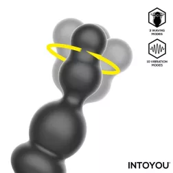   IntoYou – Klark análvibrátor forgó fejrésszel, péniszhámmal, távirányítóval (fekete).