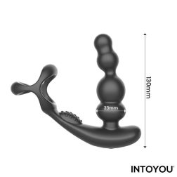   IntoYou Klark análvibrátor forgó fejrésszel, péniszhámmal, távirányítóval (fekete)