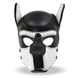Fetish Neoprén kutyamaszk (fekete-fehér)