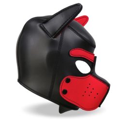 Fetish Neoprén kutyamaszk (fekete-piros)