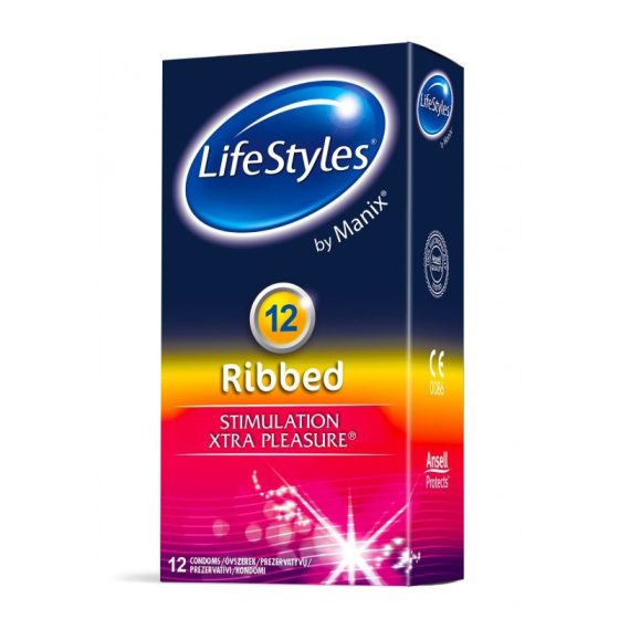 LifeStyles Ribbed 12 db redős felületű óvszer
