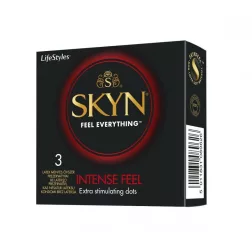  Skyn – Intense Feel latexmentes óvszer, stimuláló felülettel (3 db)