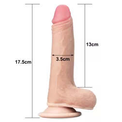   LoveToy – Sliding-Skin realisztikus bőrös dildó (17,8 cm, 7")