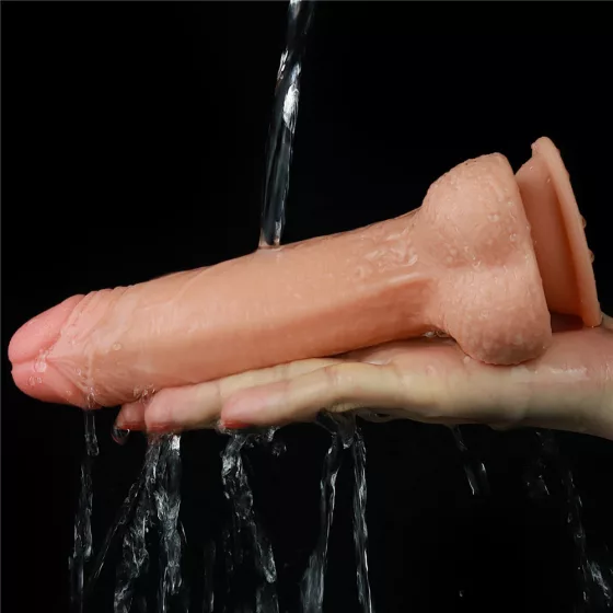 LoveToy – Sliding-Skin realisztikus bőrös dildó (17,8 cm, 7")