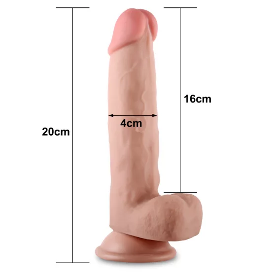 LoveToy – Sliding-Skin realisztikus bőrös dildó (19,8 cm, 8")
