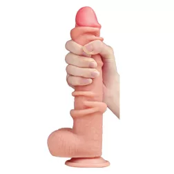   LoveToy – Sliding-Skin realisztikus bőrös dildó (22,6 cm, 9")