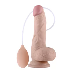 LoveToy – 8" puha, spriccelő herés dildó (20 cm)