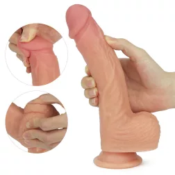   Nature Cock dupla rétegű, realisztikus szilikon vibrátor, rotációval (8,5")