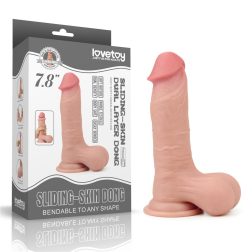   LoveToy Sliding-Skin realisztikus, bőrös dildó (7,8")
