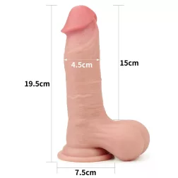   LoveToy – Sliding-Skin realisztikus bőrös dildó (20 cm, 7,8")