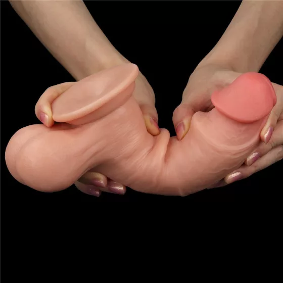 LoveToy – Sliding-Skin realisztikus bőrös dildó (20 cm, 7,8")