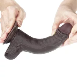   LoveToy – Sliding-Skin realisztikus barna bőrös dildó (17,8 cm, 7")