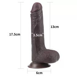   LoveToy – Sliding-Skin realisztikus barna bőrös dildó (17,8 cm, 7")