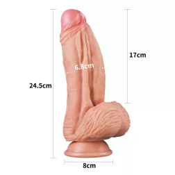   Nature Cock – dupla rétegű, extra vastag szilikon dildó (10", világos bőrszín)