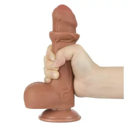   LoveToy – Sliding-Skin realisztikus világosbarna bőrös dildó (17,8 cm, 7")