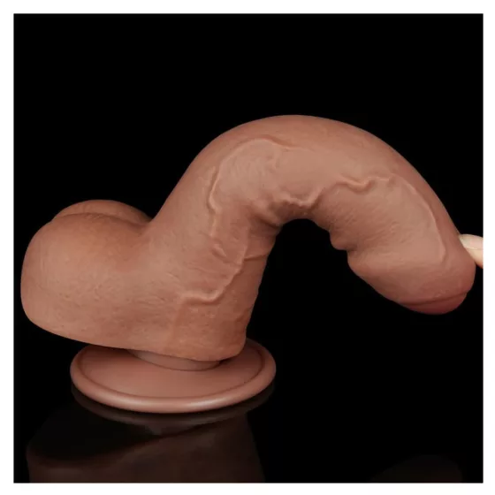 LoveToy – Sliding-Skin realisztikus világosbarna bőrös dildó (17,8 cm, 7")