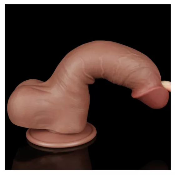 LoveToy – Sliding-Skin realisztikus világosbarna bőrös dildó (19,8 cm, 8")