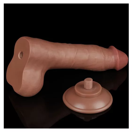 LoveToy – Sliding-Skin realisztikus világosbarna bőrös dildó (19,8 cm - 8")