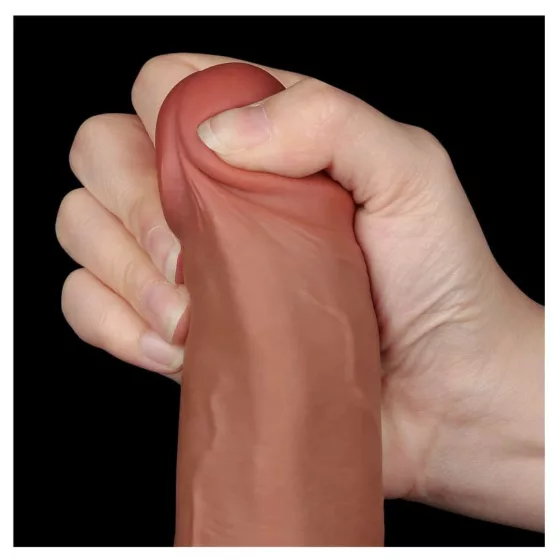 LoveToy – Sliding-Skin realisztikus világosbarna bőrös dildó (21,6 cm, 8,5")