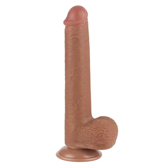 LoveToy – Sliding-Skin realisztikus világosbarna bőrös dildó (22,6 cm, 9")