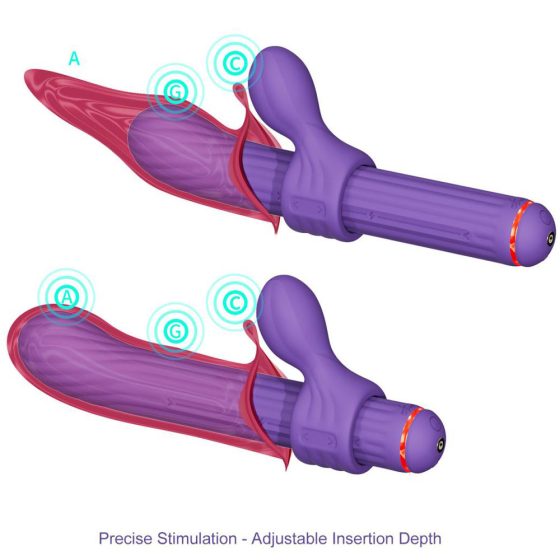 Otouch Magic Stick S1 Plus vibrátor + 4 db klitorisz izgató feltét (lila).