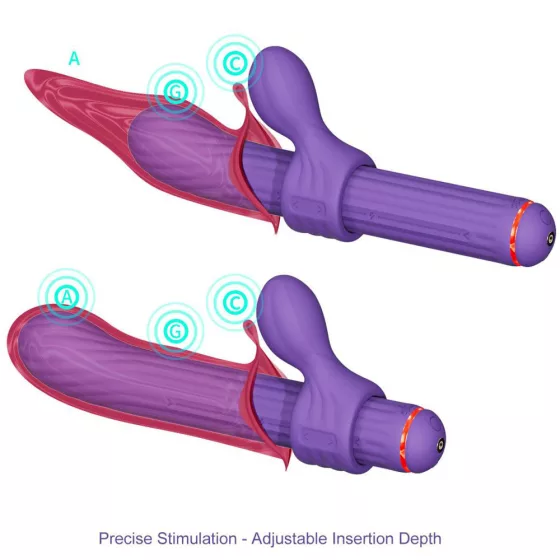 Otouch Magic Stick S1 Plus vibrátor + 4 db klitorisz izgató feltét (lila)