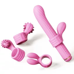   Otouch – Magic Stick S1 Plus vibrátor + 4 db klitorisz izgató feltét (rózsaszín).