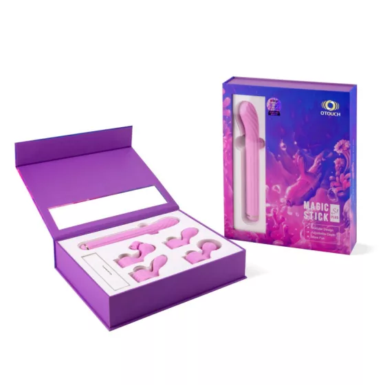 Otouch Magic Stick S1 Plus vibrátor + 4 db klitorisz izgató feltét (rózsaszín).