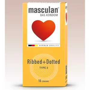 Masculan Ribbed+Dotted redőzött, rücskös felületű óvszer (10 db)