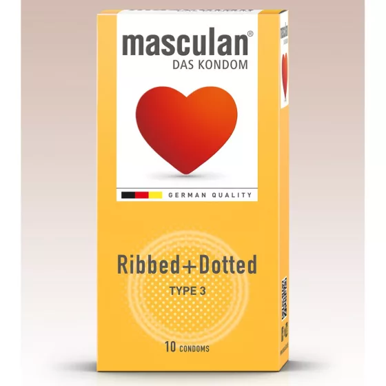 Masculan Ribbed+Dotted redőzött, rücskös felületű óvszer (10 db)