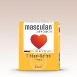   Masculan Ribbed+Dotted redőzött, rücskös felületű óvszer (3 db)