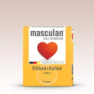 Masculan Ribbed+Dotted redőzött, rücskös felületű óvszer (3 db)