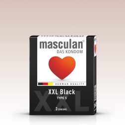 Masculan XXL fekete színű, kissé nagyobb méretű óvszer (3 db)