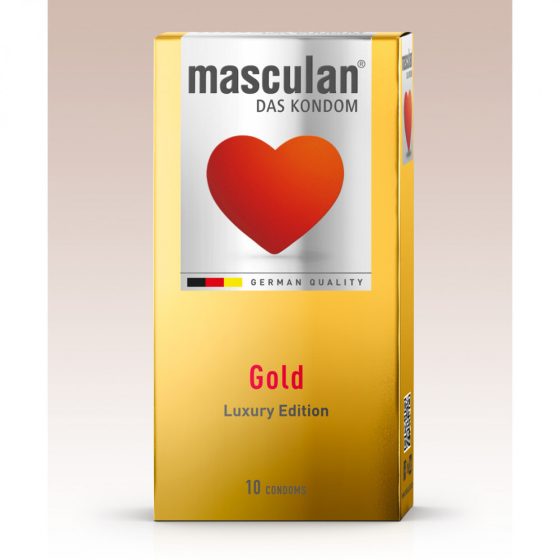 Masculan Gold arany színű, vanília illatú óvszer (10 db)