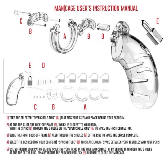 Man Cage No.04 péniszlakat (áttetsző)