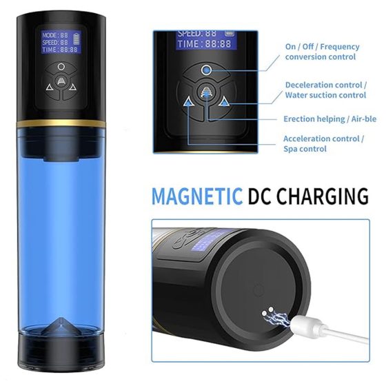 Migyy automatikus, akkumulátoros péniszpumpa LCD kijelzővel.