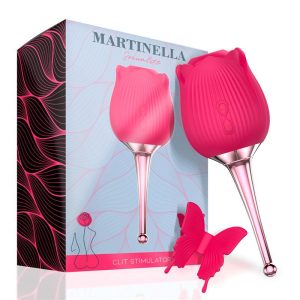 Martinella Rose léghullámos csiklóizgató, vibrációval (pink)