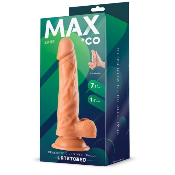 Max & Co Zane realisztikus, tapadótalpas dildó (19,3 cm)