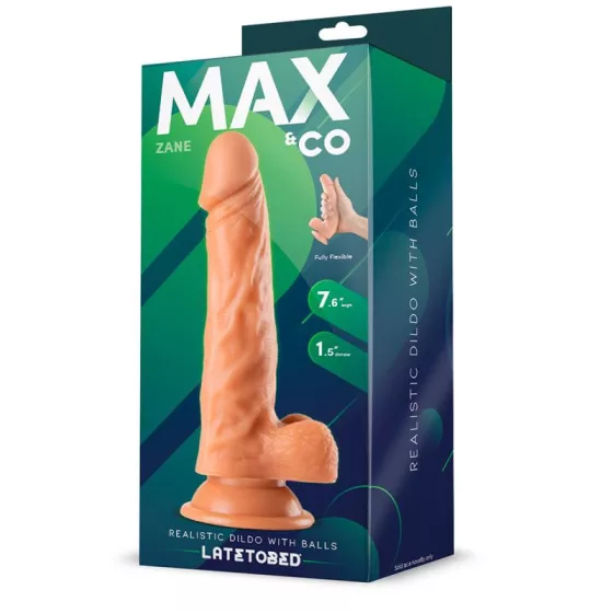 Max & Co – Zane realisztikus, tapadótalpas dildó (19,3 cm)